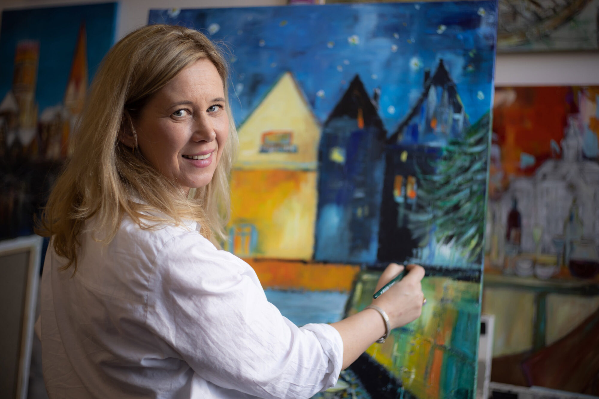 Karin Greife an der Staffelei