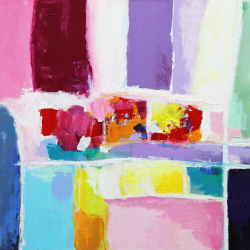 Gemälde Räume der Vielfalt, abstrakte Kunst, Sommerliche Farben, Gemälde, Karin Greife, dekorative Kunst