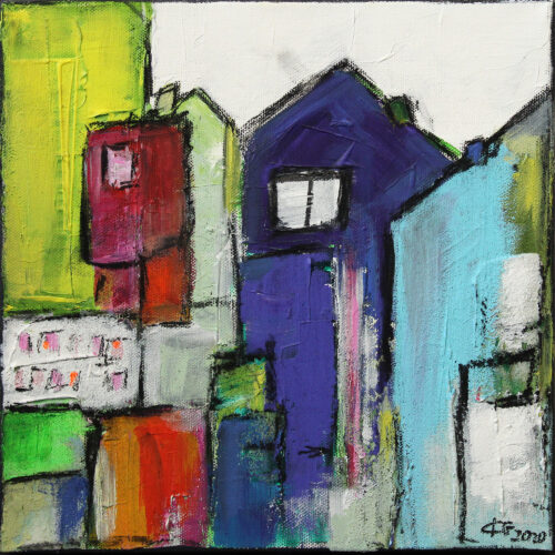 Gemälde Hinterhofblick - Hinterhofvielfalt