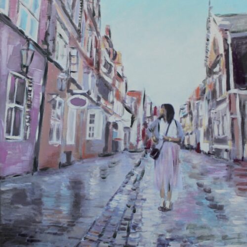 Gemälde Lüneburger Heiligengeiststraße, auch als Kunstdruck auf Leinwand erhältlich