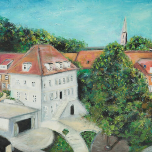 Gemälde Wyndberg Lüneburg - mit Blick über die Dächer