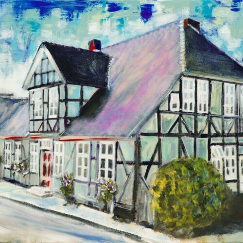 Gemälde Fachwerkhaus Bleckede/ Elbe