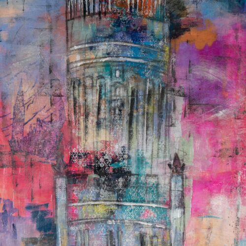 Gemälde "Sommerlicher Wasserturm der Hansestadt Lüneburg"