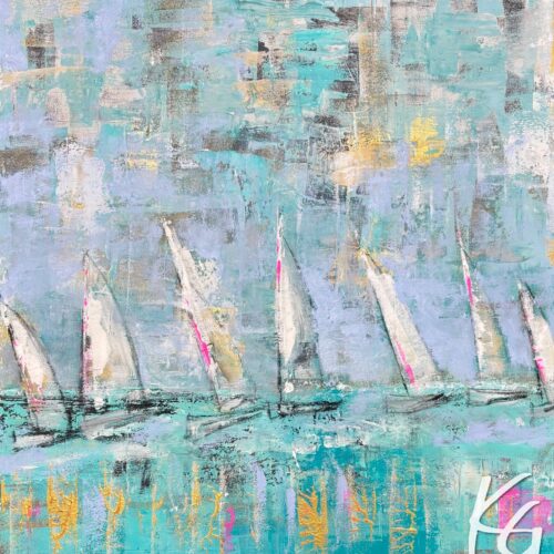 Gemälde „Alstersegeln“ Acryl-Impression von Karin Greife