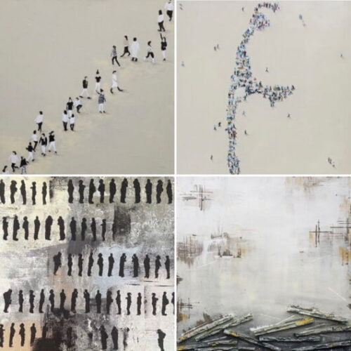 4 quadratische Motive als Mini-Drucke & 4 Kunstpostkarten im Paket 6