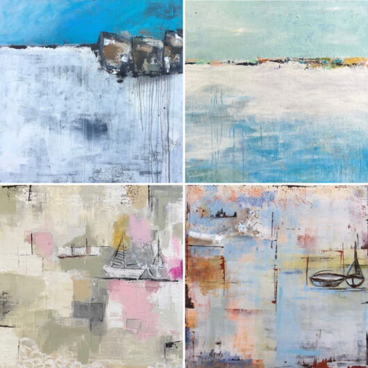 4 quadratische maritime Motive als Mini-Drucke & 4 Kunstpostkarten im Paket 3