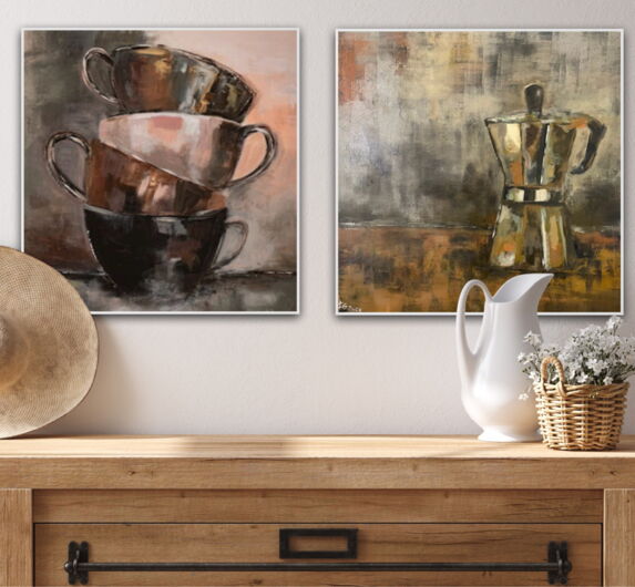 2 Drucke im Set:"Espresso-Pause" und "After Coffee" (von Karin Greife)
