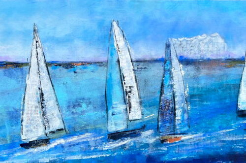 Kunstdruck Alstersegeln Segelboote auf der Hamburger Alster