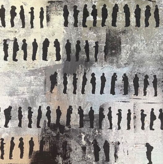 Die Impression ist in sanften Naturtönen beige, elfenbein, kieselgrau, ocker, schwarz, steingrau gehalten