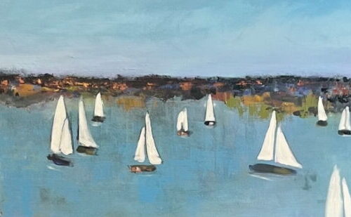 Segelboote auf der Alster in Hamburg