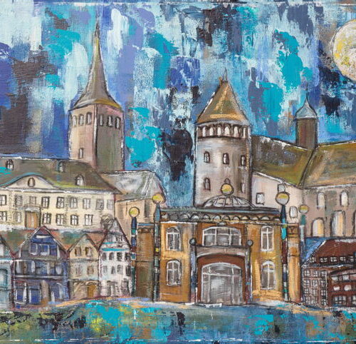 Kunstdruck Stadt Uelzen von Karin Greife