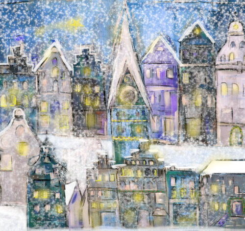 Kunstdruck Weihnachtslichter in Lüneburg Am Sande Teil 2