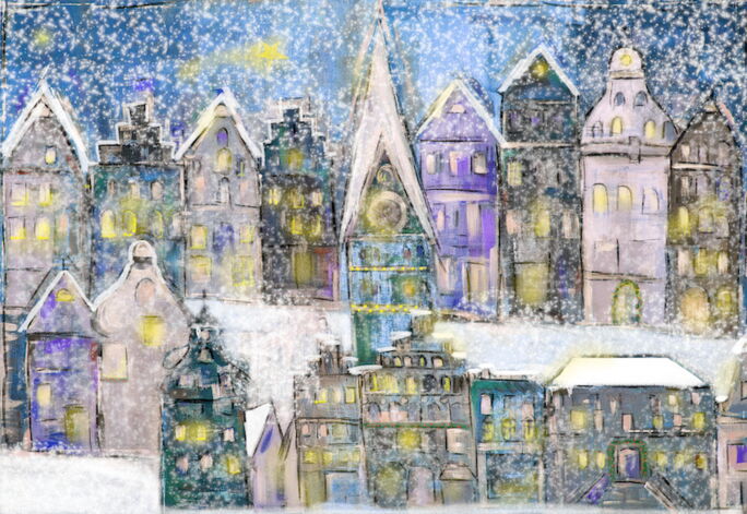 Kunstdruck Weihnachtslichter in Lüneburg Am Sande Teil 2